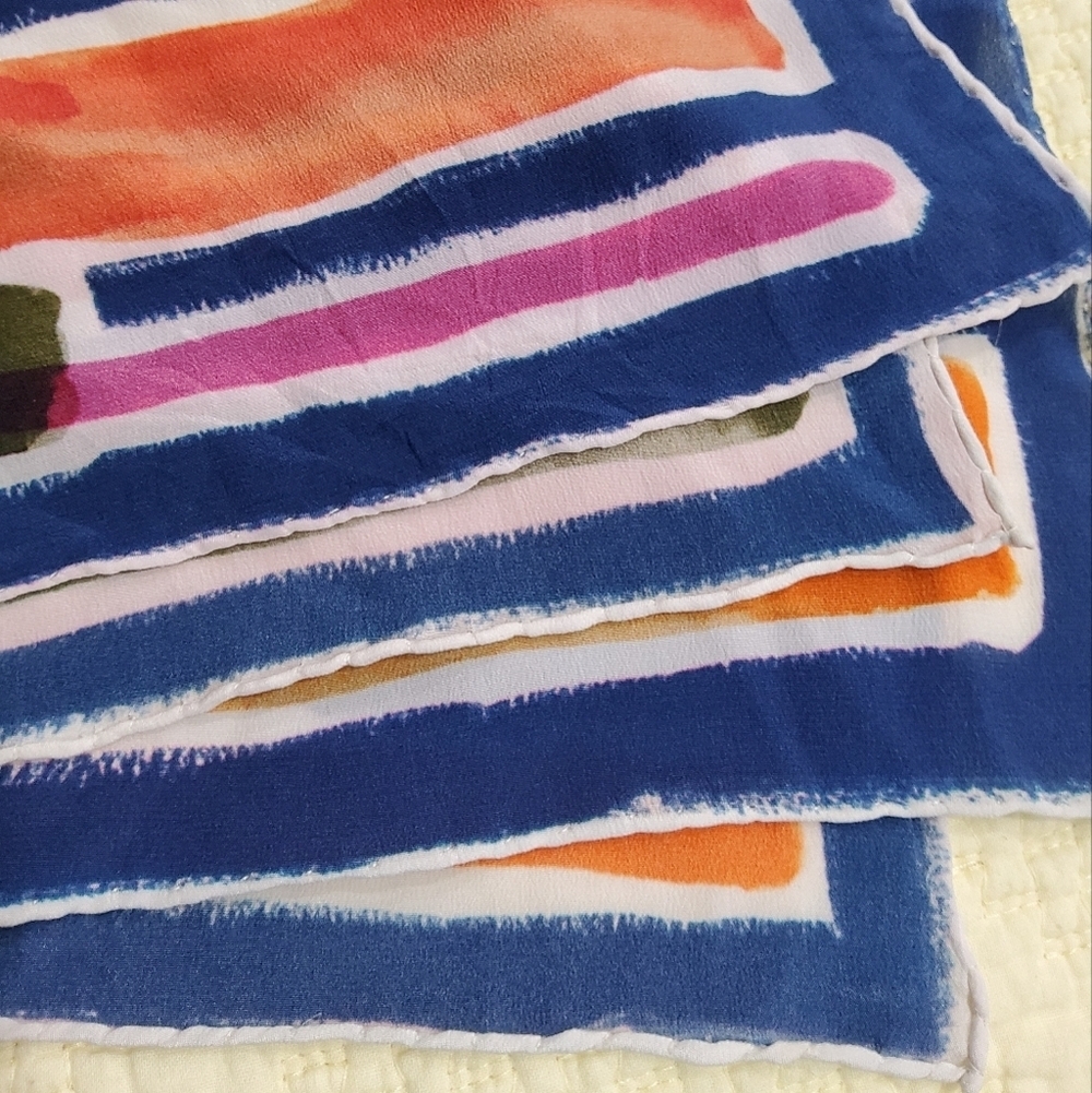 Robin Ann Meyer Geo Semblance Silk Scarf Size 43"×43" - Picture 7 of 8